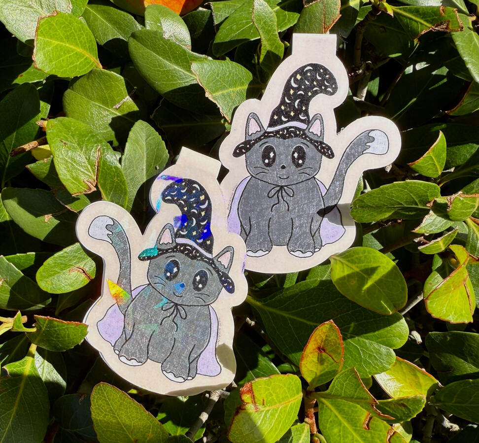 Witchy Cat Magnetic Bookmarks