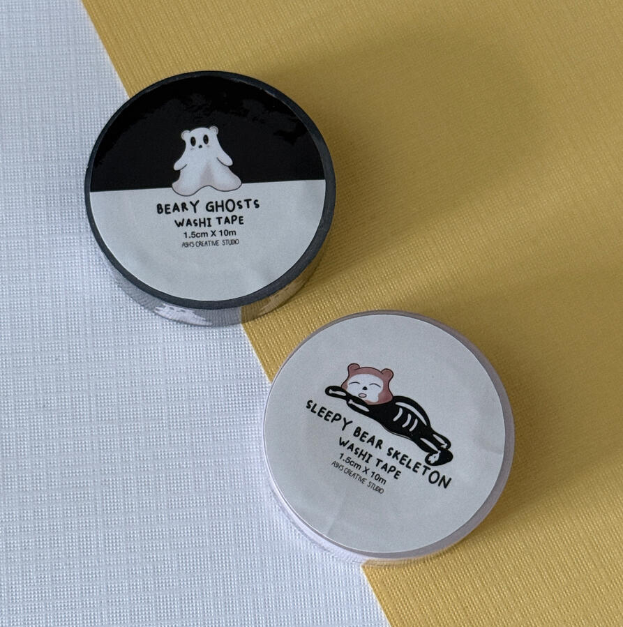 Beary Ghosts & Sleepy Bear Skeleton Washi Tape