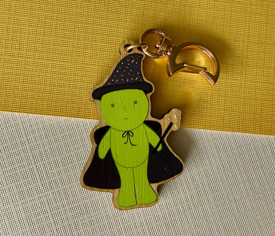 Wizard Smiski Wooden Keychain Wizard Smiski Wooden Keychain